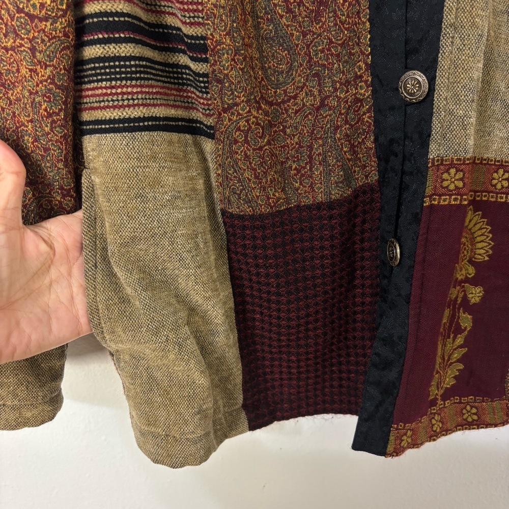 White Stag Patchwork Tapestry Jacket Boho Quilted… - image 8